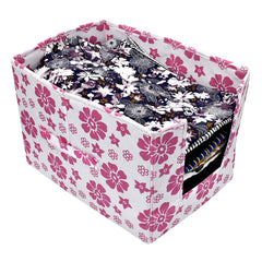 Kuber Industries Leaf Printed 2 Piece Non Woven Shirt Stacker Wardrobe Organizer Set, (Pink) - CTKTC35042