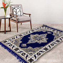 Heart Home 4.5 x3 Feet Superfine Velvet Carpet|Rug|Living Room|Bedroom|Hall (Blue), Standard (HS_36_HEARTH019567)