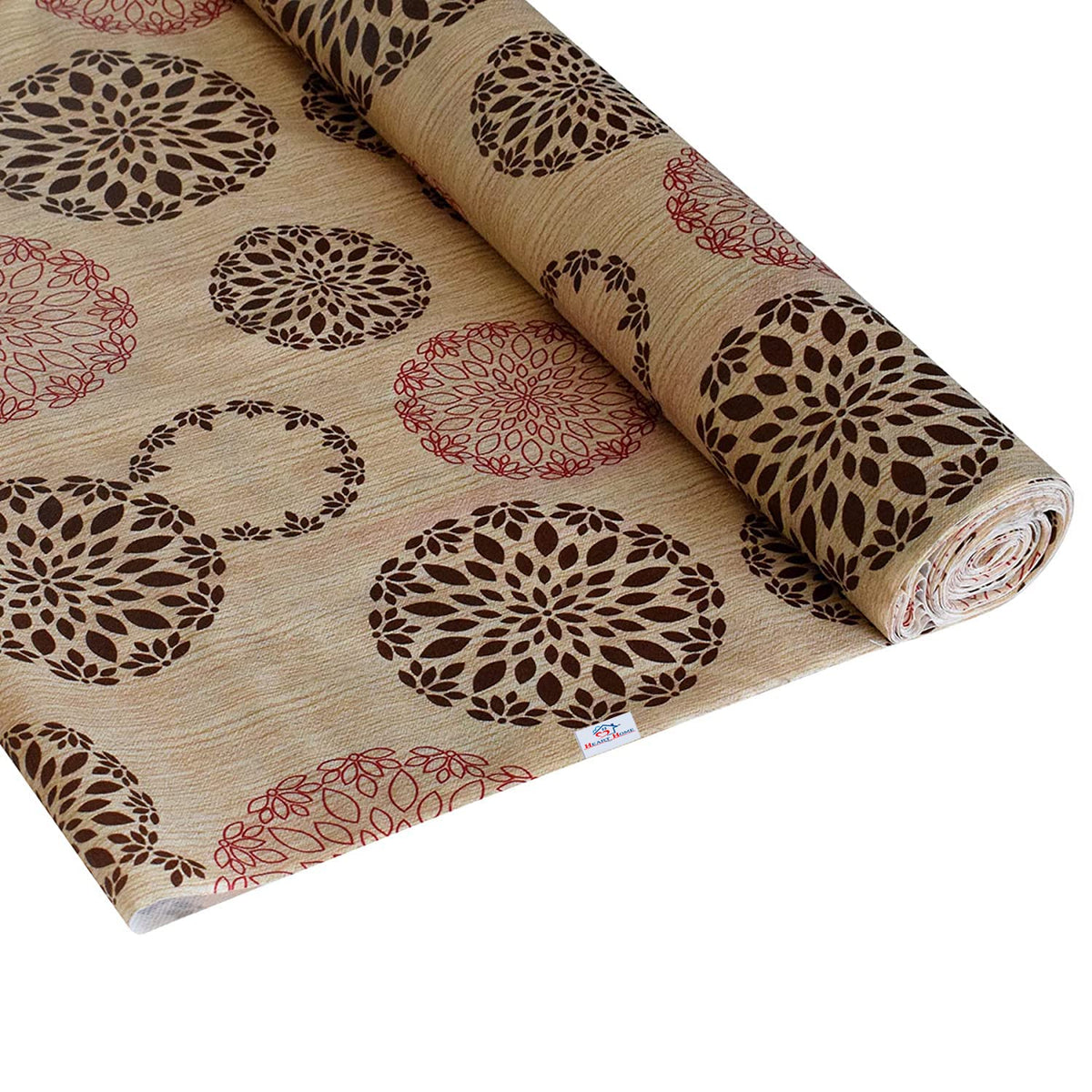 Heart Home Multiuses Rangoli Print Shelf Liners for Kitchen Shelves, cupboards, Wardrobe, Drawer, 10 Mtr (Beige) 52HH4089