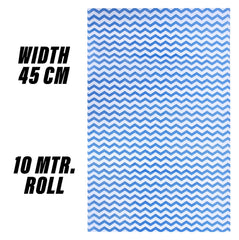 Heart Home Shelf Liner | EVA Kitchen Cabinet Shelf Mat | Anti-Slip Bathroom Mat | Fridge Mat | Table Mat | Zig Zag Design Wardrobe Mat | 10 Meter | Blue