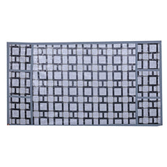 Kuber Industries Fridge Top Cover|Checks Print & Water Resistant PVC Material|6 Utility Side Pockets With Plain Border|Size 98 x 55 CM, Pack of 1 (Grey)