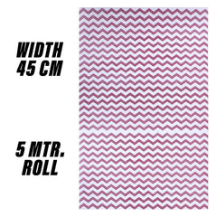 Heart Home Shelf Liner | EVA Kitchen Cabinet Shelf Mat | Anti-Slip Bathroom Mat | Fridge Mat | Table Mat | Zig Zag Design Wardrobe Mat | 5 Meter | Pink
