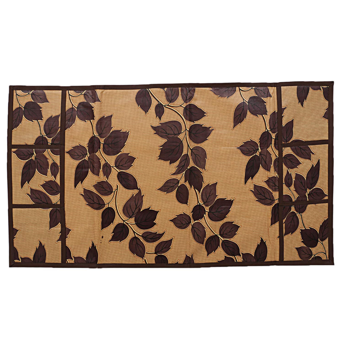 Kuber Industries Leaf Design PVC Fridge Top Cover - Brown