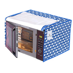Kuber Industries Polka Dots Design PVC Microwave Oven Full Closure Cover for 20 Litre (Blue) CTKTC33223