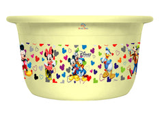 Heart Home Disney Team Mickey Print Unbreakable Plastic Multipurpose Bath Tub/Washing Tub 25 Ltr (Cream) -HS_35_HEARTH17446