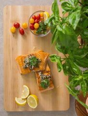 Heart Home Square Thick Wooden Bamboo Kitchen Chopping Cutting Slicing Board with Hook (Brown)-HS43HEARTH25575