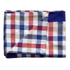 Heart Home Check Print Cotton Center Table Cover/Table Cloth for Home Decorative Luxurious 4 Seater, 60"x40" (Blue) 54HH4256.
