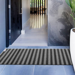 Heart Home Rubber Strips Design Door Mat for Porch/Kitchen/Bathroom/Laundry Room, 24"x96" (Grey) 54HH4007.