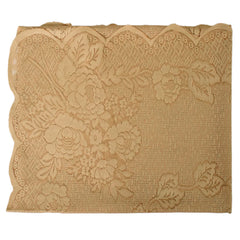 Kuber Industries Flower Printed Cotton 4 Seater Center Table Cover,40"x60" (Gold)-44KM093