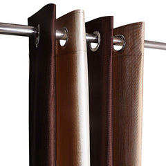 Kuber Industries Polyester 4 Pieces 7 Feet Eyelet Door Curtain (Brown) -CTKTC12951