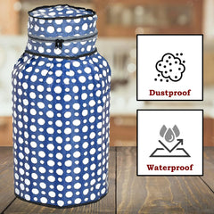 Heart Home PVC Dot Print Waterproof and Dustproof Cylinder Cover for Home & Kitchen Pack of 2 (Blue) 52HH3944