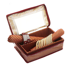 Kuber Industries CTKTC030608 Brocade Hardboard Two Rod Bangle Box (Maroon)