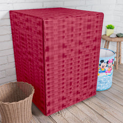 Heart Home Washing Machine Cover | Shelf Check Washing Machine Cover | Soft PVC | Front Load Washing Machine Cover | Maroon