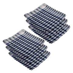 Kuber Industries Duster | Wet Dry Cleaning Napkin | Cotton Kitchen Duster | 300 GSM Kitchen Cleaning Clothes | Pocha for Kitchen | Car | Desk | Fan | Set of 6 | 101 | Blue