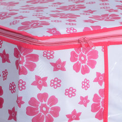 Kuber Industries 3 Piece Non Woven Under Bed Storage Organiser Set, Pink, Standard (UNDERPinkf02)