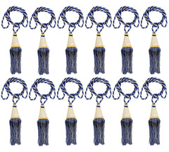 Kuber Industries Beads Beautiful Design Polyester 12 Pieces Curtain Tie Back Tassel Set (Royal Blue) CTKTC33579