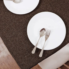 Heart Home Jute Center Table Cover, 40"x60" (Dark Brown)