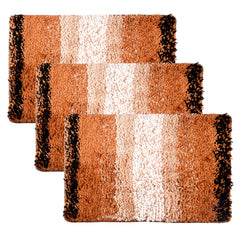 Kuber Industries Door Mat | Dust Trapper Mat | Door Entrance Mat | Anti-Skid Door Mat | Floor Mat for Home Entrance | Golden Patta Rainbow Mat | Entryway Door Mat | Pack of 3 | Cream