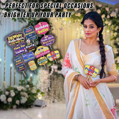 Heart Home Party Photo Props | Cardboard Cupcake Picks |Decorations Supplies for Farewell | Birthday Party | Theme Cupcake Topper | 56 Pieces | PP-8038 F | Multicolor