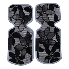 Kuber Industries Floral Design Combo PVC 3 Pieces Fridge Mats, 2 Piece Handle Cover and 1 Piece Fridge Top Cover(Black)
