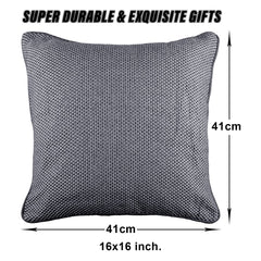Kuber Industries Cushion Cover | Sofa Cushion Covers | Square Cushion Covers | Jute Cushion Covers | Couch Cushion Covers | Set of 5 | 16 Inch | Gray