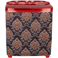 Kuber Industries Floral Design Cotton Top Load Semi Automatic Washing Machine Cover (Brown)-CTKTC14404