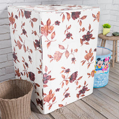 Heart Home Washing Machine Cover | Cream Printed Washing Machine Cover | Soft PVC | Top Load Fully-Automatic Washing Machine Cover | Cream