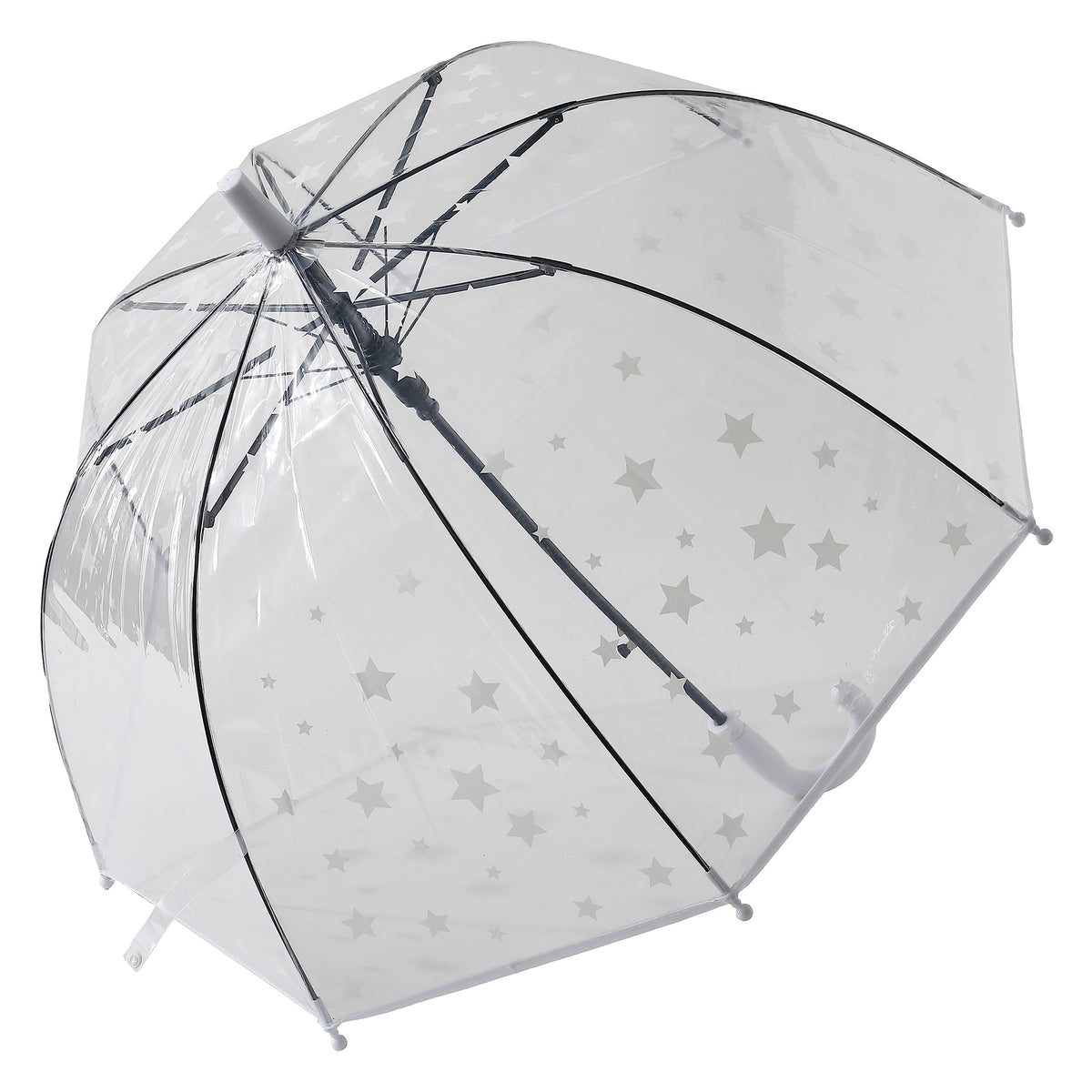 Kuber Industries Transparent Umbrella For Men & Women|Automatic Umbrella For Rain (White)