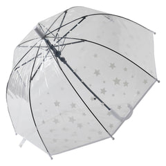 Kuber Industries Transparent Umbrella For Men & Women|Automatic Umbrella For Rain (White)