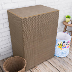 Heart Home Washing Machine Cover | Mini Check Print Washing Machine Cover | Soft PVC | Top Load Semi-Automatic Washing Machine Cover | Brown