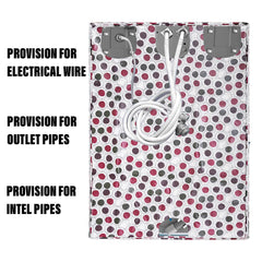 Heart Home Washing Machine Cover | Multi Dot Print Washing Machine Cover | PVC Top Load Semi-Automatic Washing Machine Cover | Cream