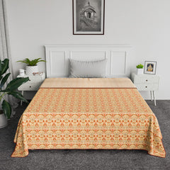 Kuber Industries Blanket | Cotton Single Bed Dohar | Blanket For Home | Reversible AC Blanket For Travelling | Blanket For Summer | Blanket For Winters | Carry Print | Orange