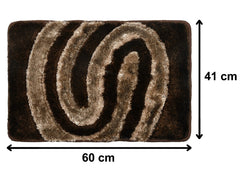 Heart Home Wave Design Velvet Doormat (Brown)