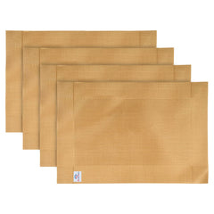 Heart Home PVC Reversible Dining Table Placemat for Dining Table, Home, Kitchen, Office and Outdoor Set of 4 (Gold)-50HH01310