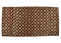 Kuber Industries Floral Design Velvet Fridge Top Cover with 4 Utility Side Pockets (Brown)-HS_38_KUBMART21078, Standard