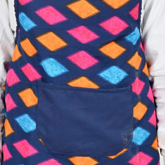 Kuber Industries Navajo Printed Oil Stain Resistant Cooking Kitchen Apron for Men Women with 1 Front Pocket (Blue)-50KM0730