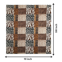 Kuber Industries Double Bedsheet|Glace Cotton Stone Print Bedsheet with 2 Pillow Covers for Living Room|Bedroom|90x100 Inch (Black & Brown)