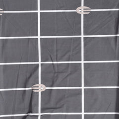 Heart Home Check Printed Elastic Stretchable Polyster Chair Cover for Home, Office, Hotels, Wedding Banquet (Grey)-50HH0879