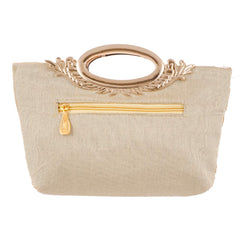 Kuber Industries Embroidered Silk Clutch Ladies Handbag (Cream) - CTKTC022989