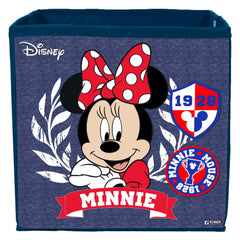 Heart Home Disney Minnie Print Durable & Collapsible Square Storage Box|Clothes Organizer With Handle,Pack of 2 (Blue)