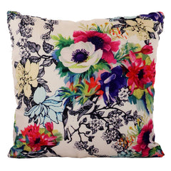 Kuber Industries Floral Design Cotton Decorative Cushion Covers (16 X 16 Inches) Set of 5, Cream - CTKTC040299