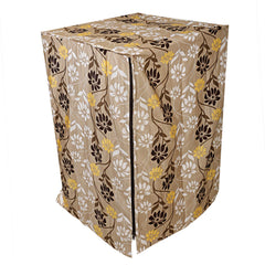 Kuber Industries Leaf Design Cotton Front Load Fully Automatic Washing Machine Cover - Brown, (Model: CTKTC01090)