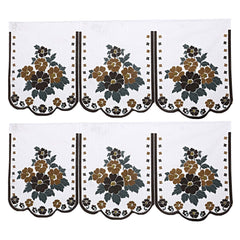 Kuber Industries Floral 6 Piece Cotton Sofa Cover Set - White