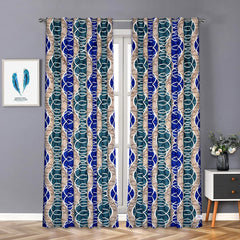 Heart Home Circle Printed 7 Feet Door Curtain with 8 Eyelet- Pack of 2 (Brown)