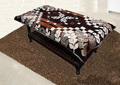 Kuber Industries Floral Cotton 4 Seater Centre Table Cover - Brown (VASR00075322_6)