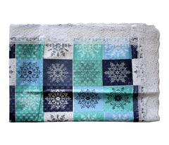 Heart Home Multicheck Printed PVC Spillproof, Waterproof, Antislip, Wipe Clean 6 Seater DinningTable Cover with White Lace Border, 60"x90" (Multicolor)