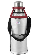 Heart Home Stainless Steel Hot and Cold Vacuum Flask with Carrying Handle & Pouch, 1800ml- Pack of 2 (Silver)-HS42KUBMART25155