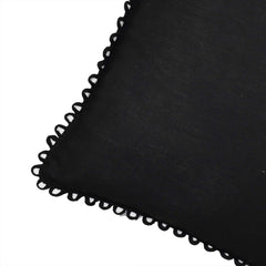 Kuber Industries 4 Piece Cotton Pillow Cover Set-17"x24" (Black) Luxury Pillow Covers-KUBMART03374