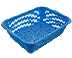 Heart Home Plastic Kitchen Small Size Dish Rack Drainer Vegetables and Fruits Washing Basket Dish Rack Multipurpose Organizers (Blue)- HEART3599,Standard