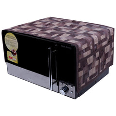 Kuber Industries 3D Checkered Design PVC Microwave Oven Top Cover 23 Liter with Utility 4 Pockets (Brown) - CTKTC040666